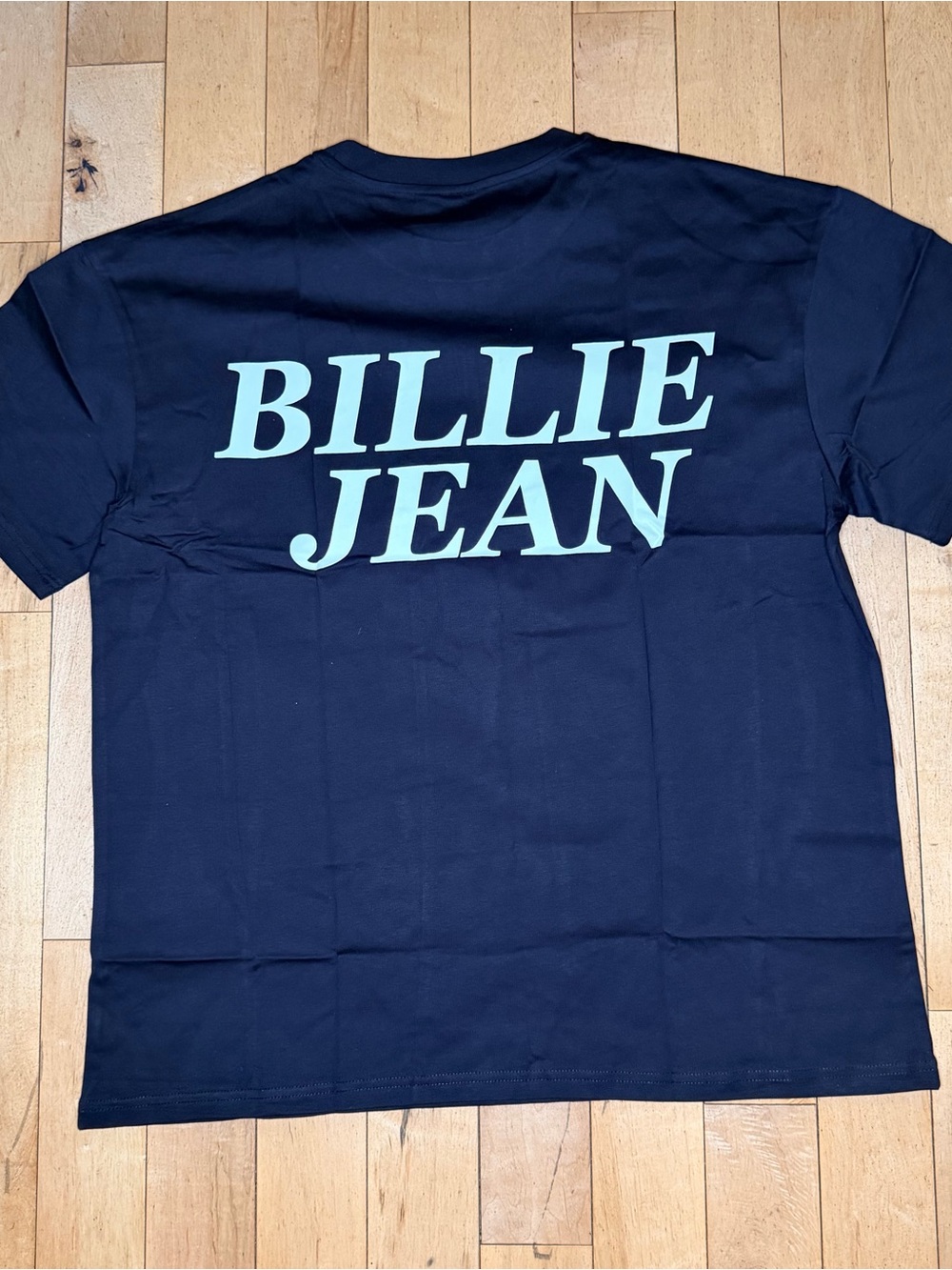 Billie Jean Graphic Short Sleeve Tee - Black with Light Aqua Print